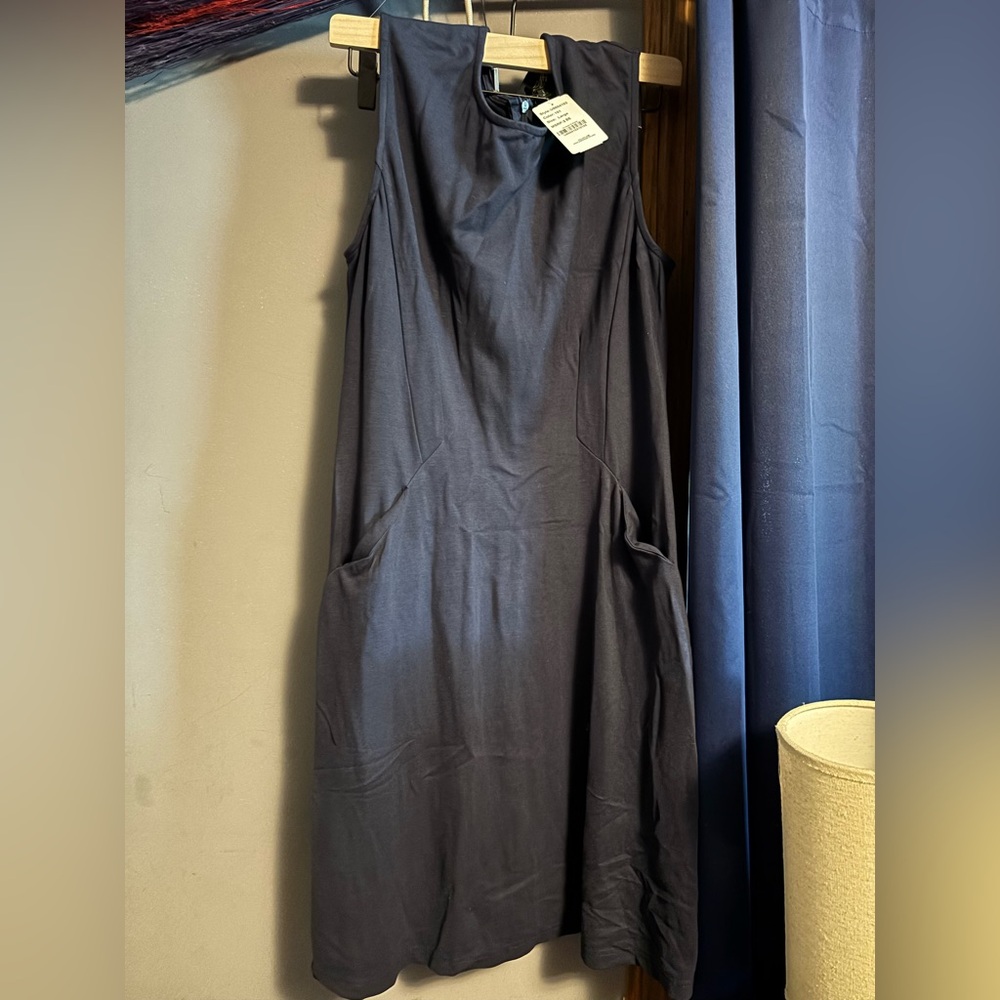 Suzanne Betro Blue Sleeveless Sundress for Work